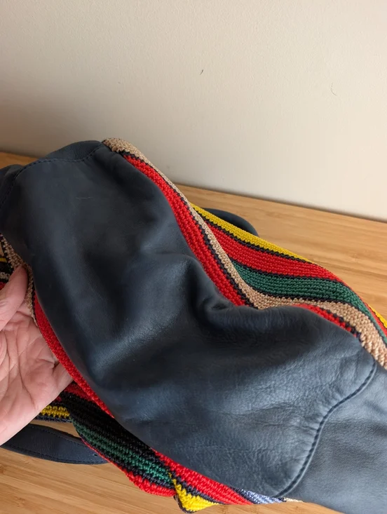 The Sak Multi Coloured Crochet And Baby Leather Purse - Picture 9 of 9